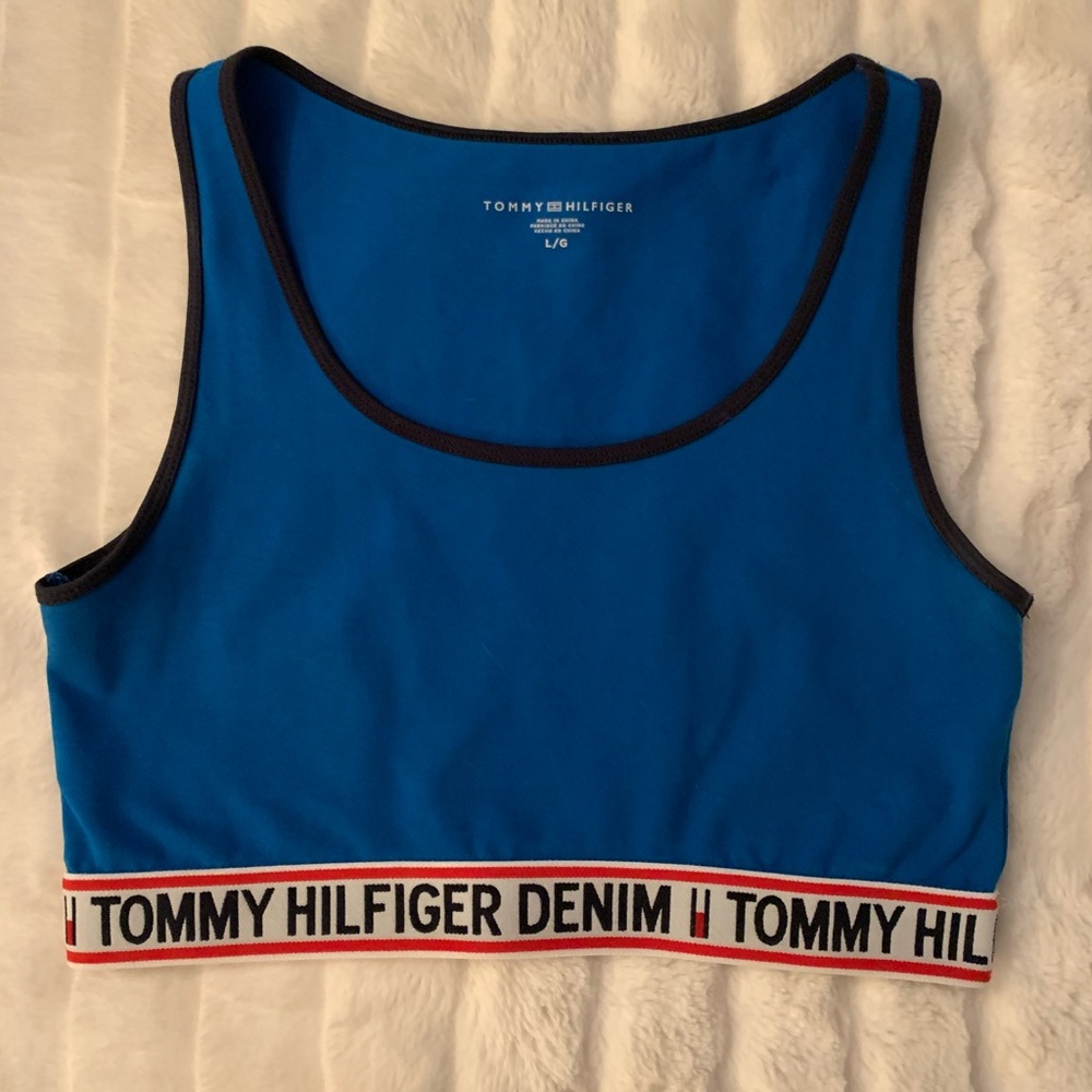 Large Tommy Hilfiger Denim Blue Sports Bra